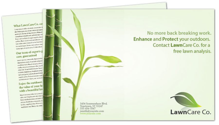 Lawncare Services Half Fold Brochure Design Layout